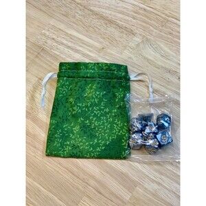 Dice Bag + Matching Dice Set – Handmade Gift for TTRPG Players - Vines